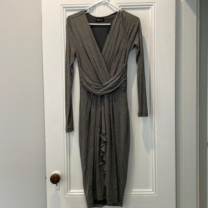 Ronen Chen Grey Midi Dress